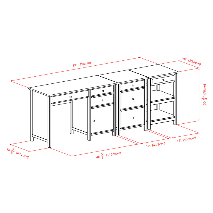 Delta 3-Pc Home Office Desk Set, White