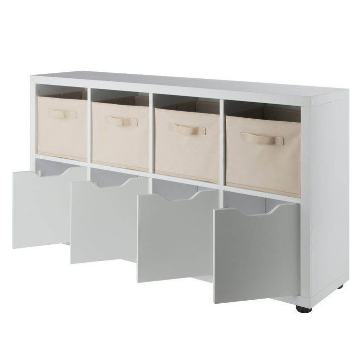 Julia 2x4 Storage 5-Pc Cabinet Set, Beige & White