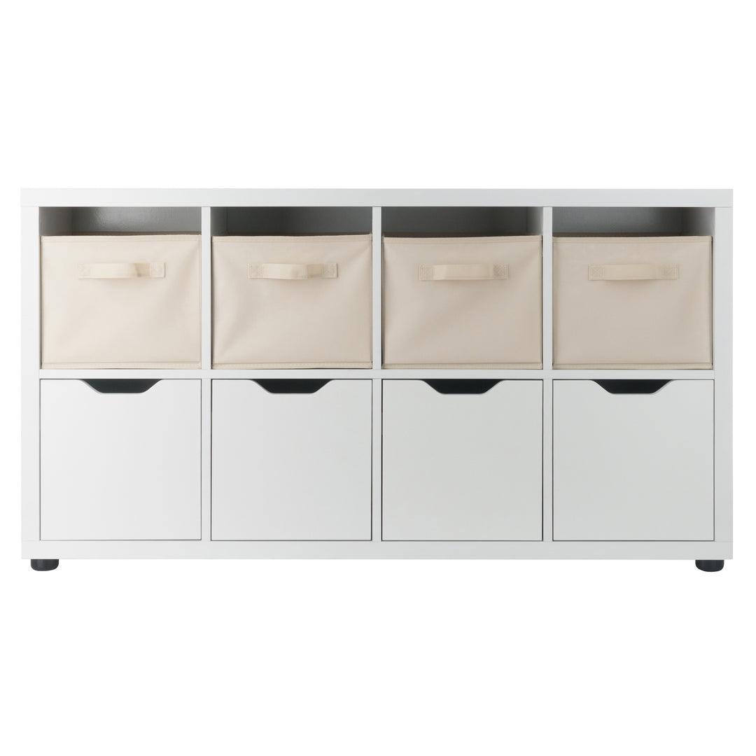 Julia 2x4 Storage 5-Pc Cabinet Set, Beige & White