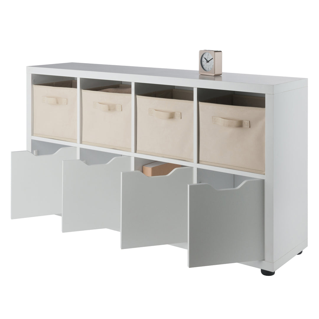 Julia 2x4 Storage 5-Pc Cabinet Set, Beige & White