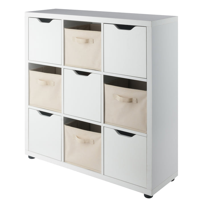 Julia 3x3 Storage 5-Pc Cabinet Set, Beige & White