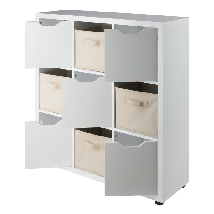 Julia 3x3 Storage 5-Pc Cabinet Set, Beige & White