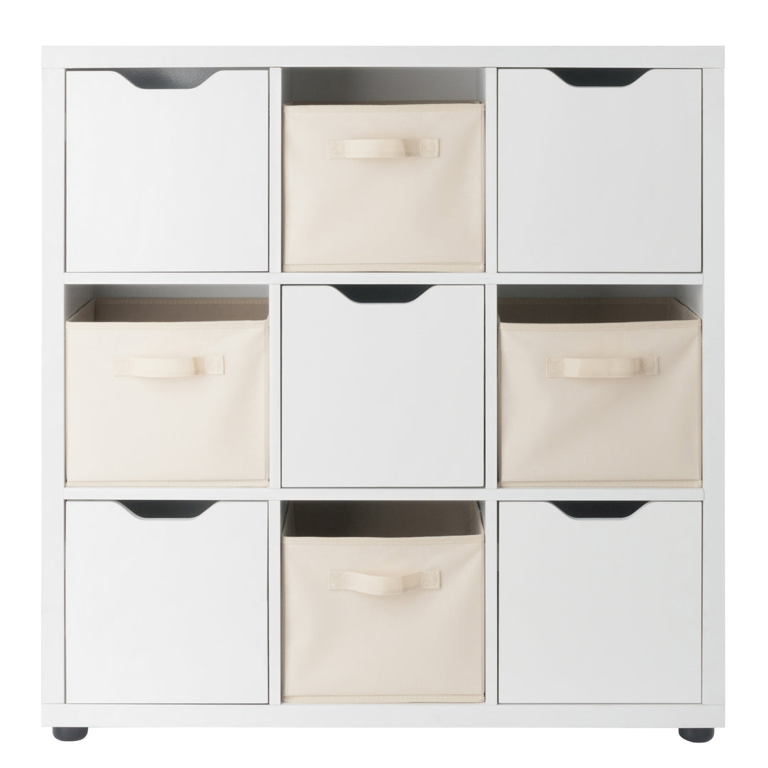 Julia 3x3 Storage 5-Pc Cabinet Set, Beige & White