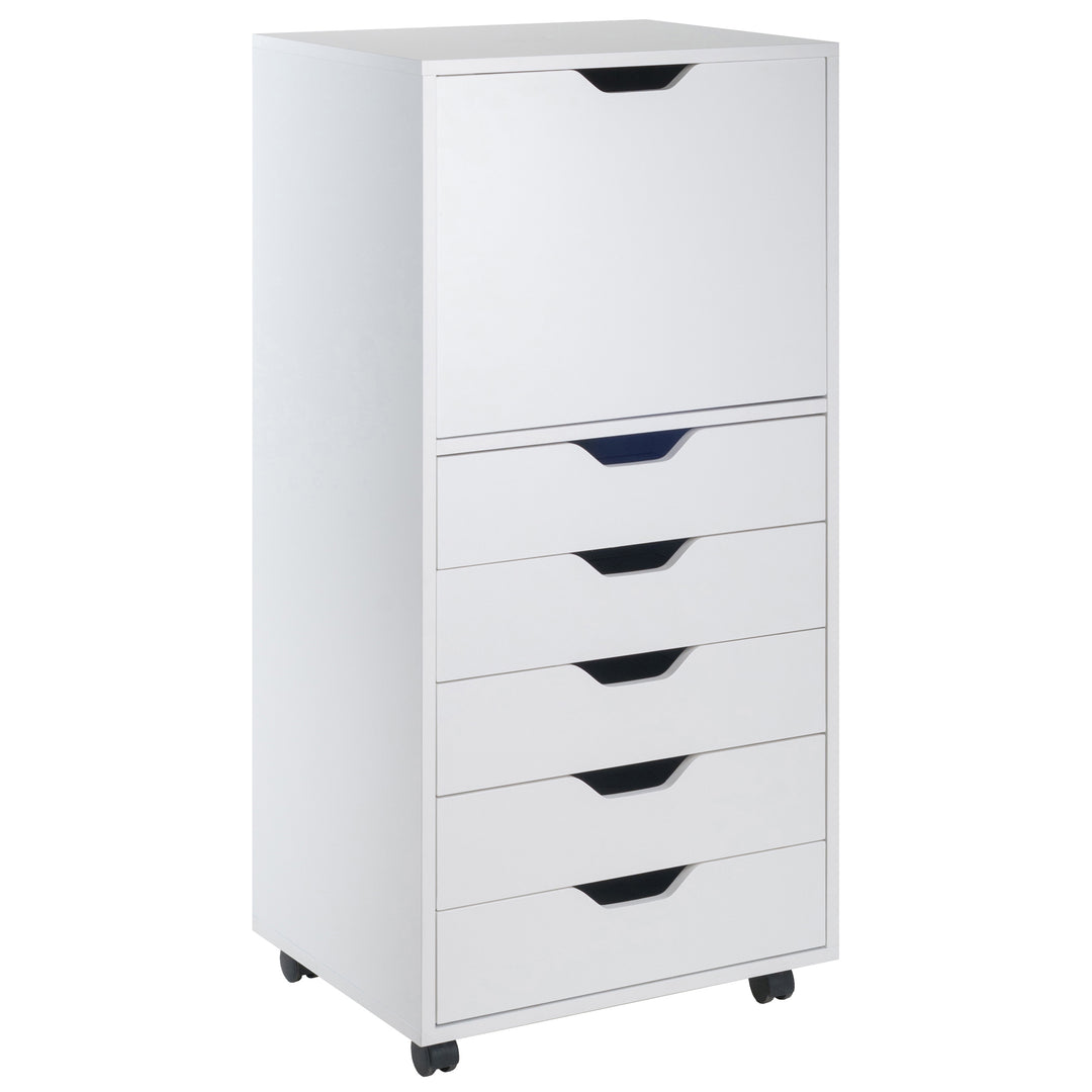 Halifax Tall Storage Cabinet, 5-Drawer, White