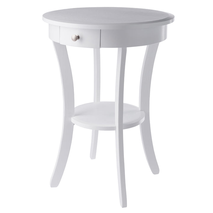 Sasha Round Accent Table, White