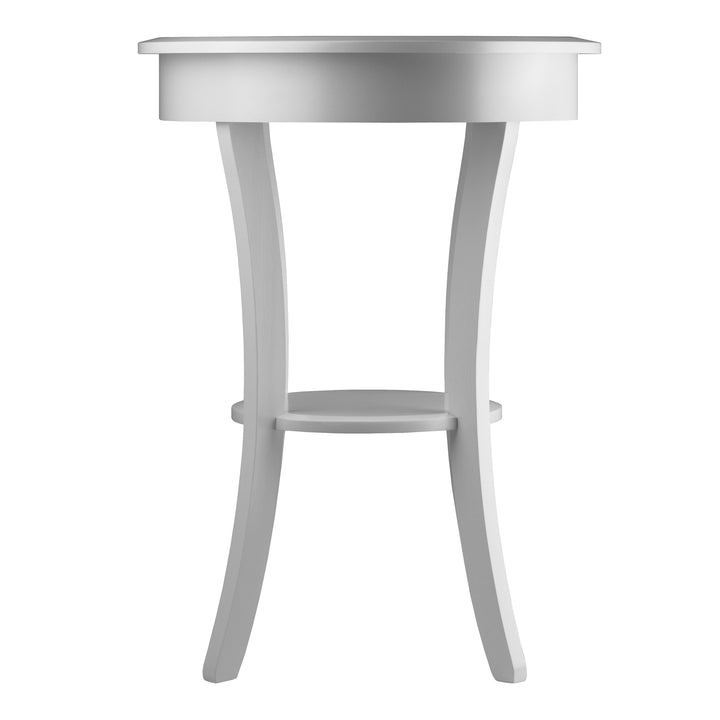 Sasha Round Accent Table, White