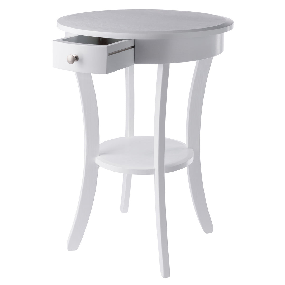 Sasha Round Accent Table, White