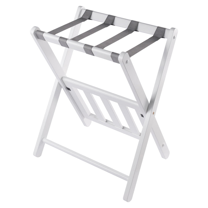 Raya Luggage Rack with Shelf, White