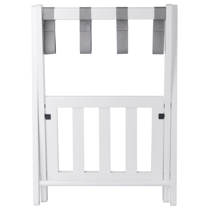 Raya Luggage Rack with Shelf, White