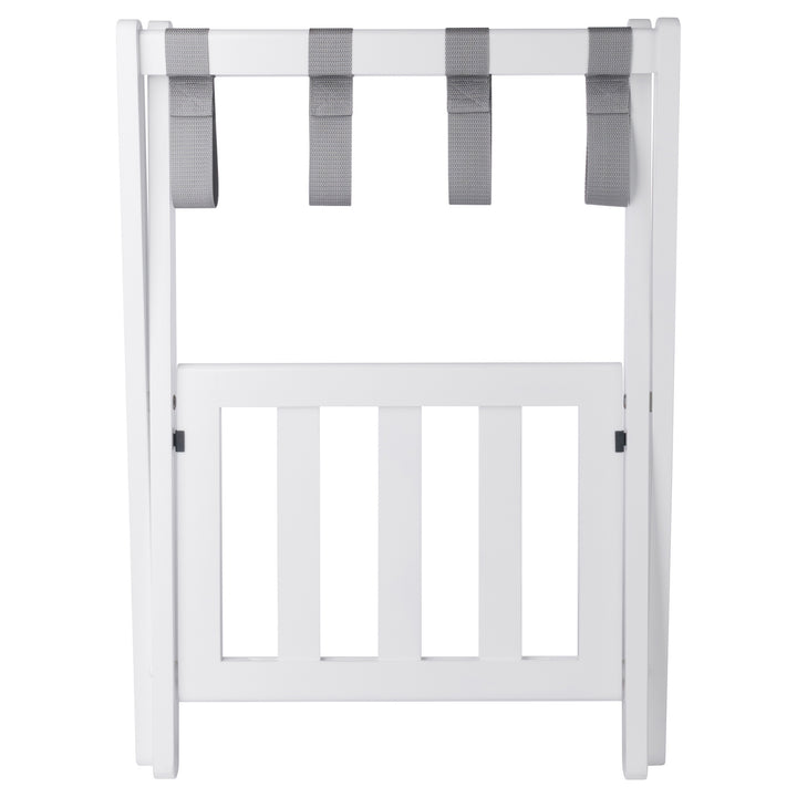 Raya Luggage Rack with Shelf, White