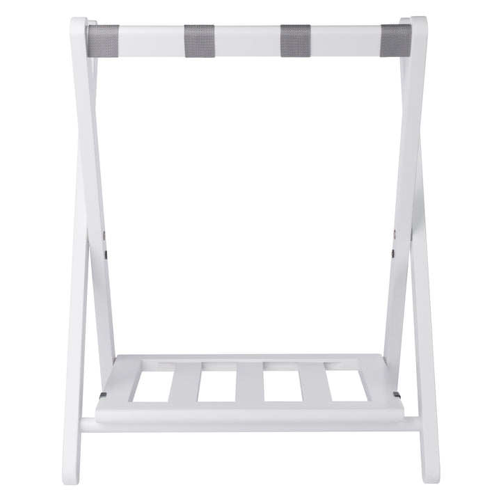 Raya Luggage Rack with Shelf, White