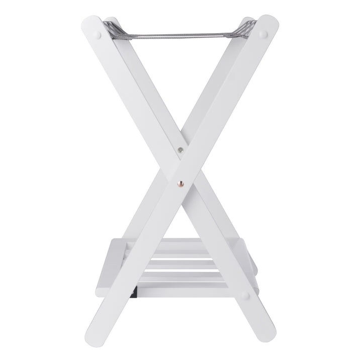 Raya Luggage Rack with Shelf, White