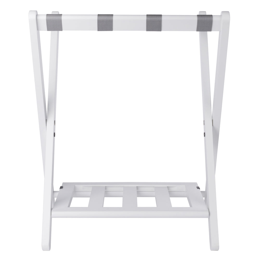 Raya Luggage Rack with Shelf, White