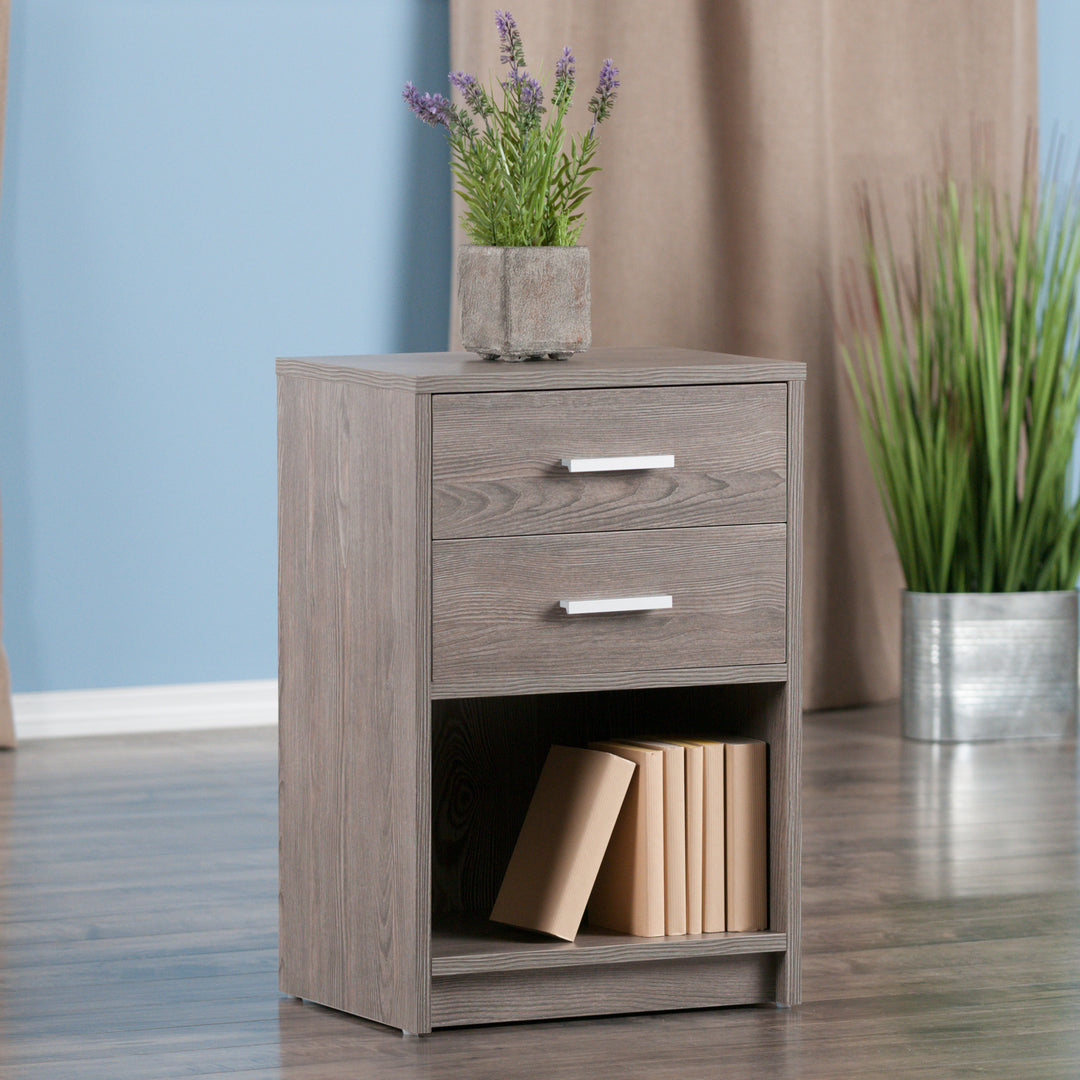 Molina Accent Table, Nightstand, Ash Gray