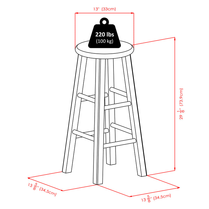 Ivy Square Leg Bar Stool, Rustic Gray