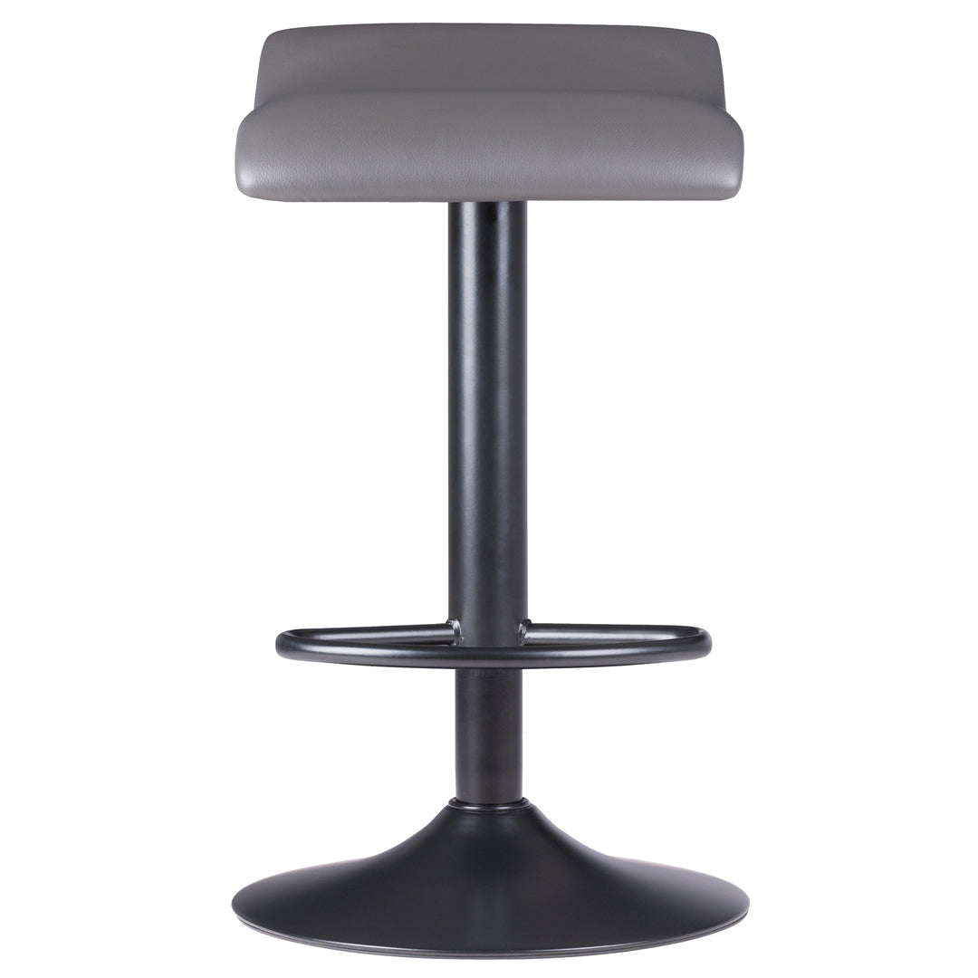 Tarah 2-Pc Adjustable Swivel Seat Stool Set, Black and Slate Gray