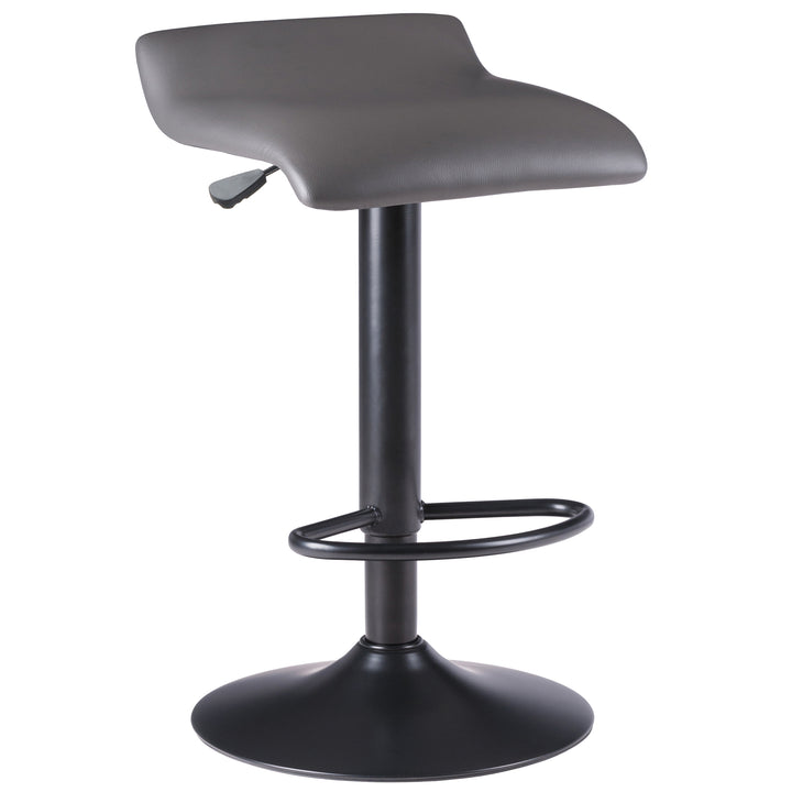 Tarah 2-Pc Adjustable Swivel Seat Stool Set, Black and Slate Gray