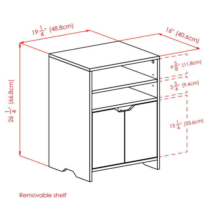 Nova Open Shelf Storage Cabinet, Charcoal