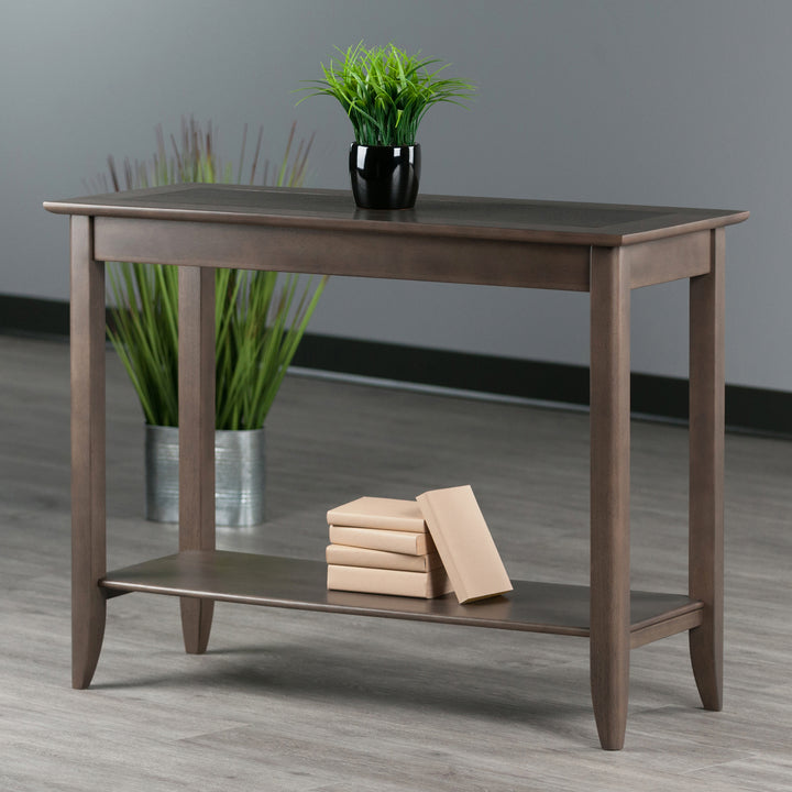 Santino Console Hall Table, Oyster Gray