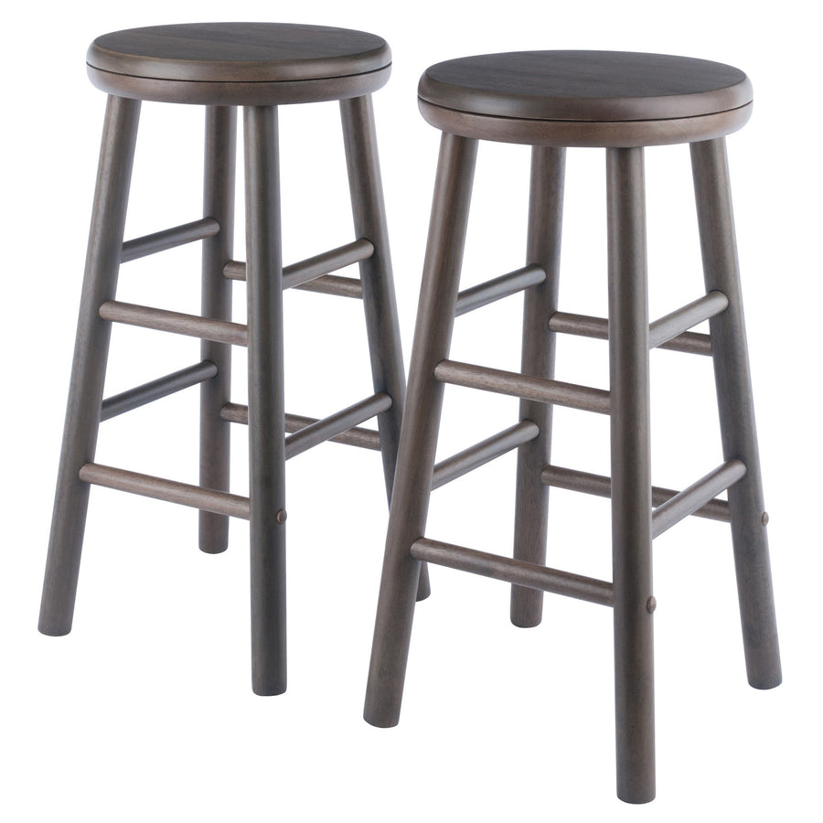 Shelby 2-Pc Swivel Seat Counter Stool Set, Oyster Gray