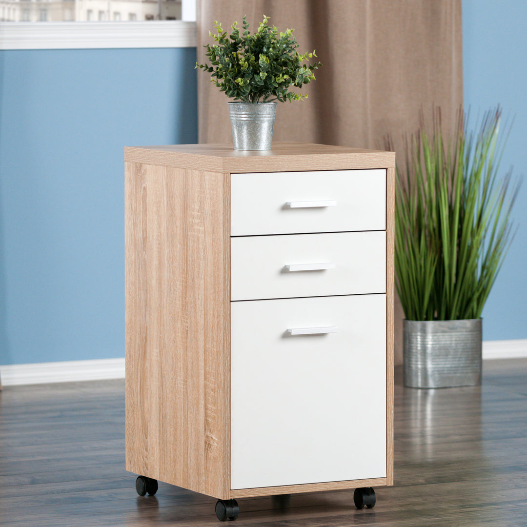 Kenner File Cabinet, 2-Drawer, Reclaimed Wood and White