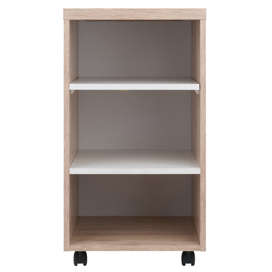 Kenner Open Shelf Cabinet, Reclaimed Wood and White