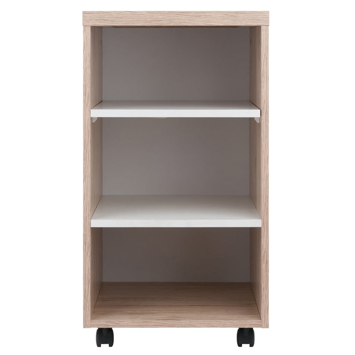 Kenner Open Shelf Cabinet, Reclaimed Wood and White