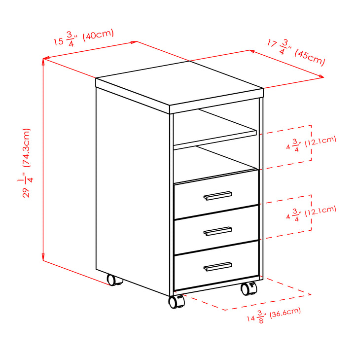 Kenner Open Shelf Cabinet, 3-Drawer, Reclaimed Wood and White