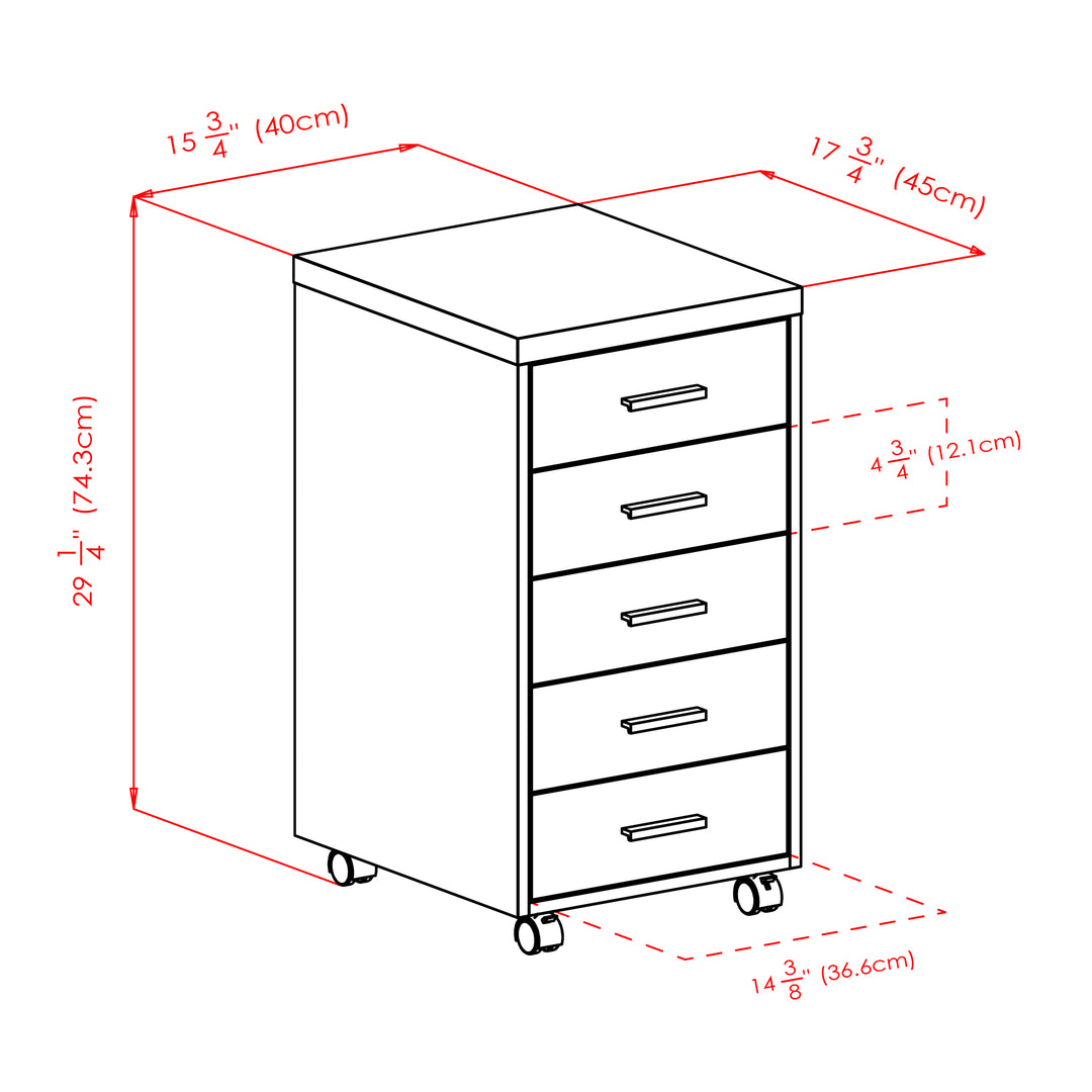 Kenner 5-Drawer Cabinet, Reclaimed Wood and White