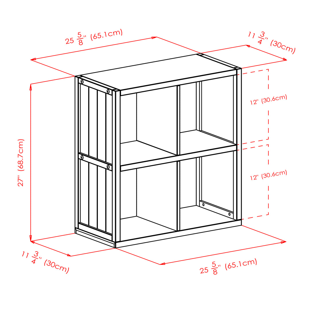 Timothy 2x2 Storage Cube Shelf, Black