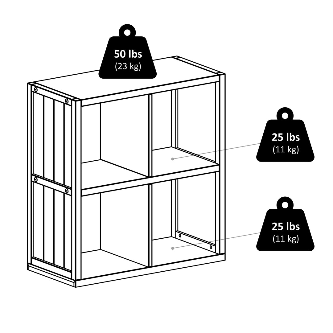 Timothy 2x2 Storage Cube Shelf, Black