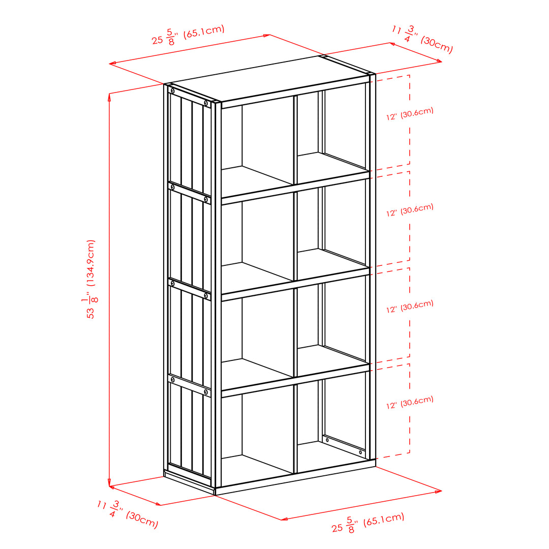 Timothy 4x2 Storage Cube Shelf, Black