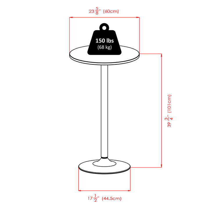 Obsidian 3-Pc Round Pub Table and Adjustable Swivel Stools, Black