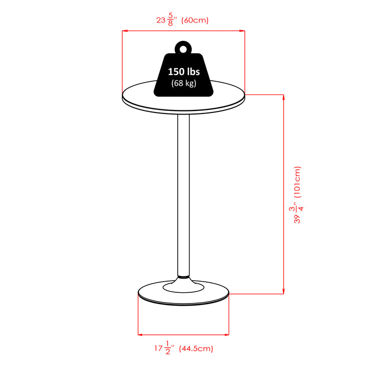 Obsidian 3-Pc Round Pub Table and Round Seat Bar Stools, Black