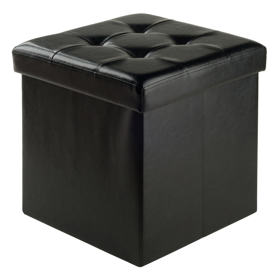 Ashford Square Storage Ottoman, Black 