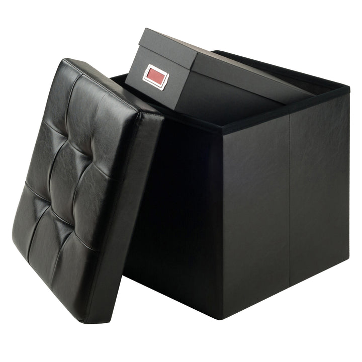 Ashford Square Storage Ottoman, Black