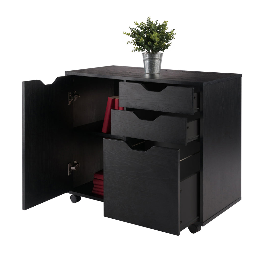 Halifax Wide Storage Cabinet, 2-Drawer, Filing Cabinet, Black