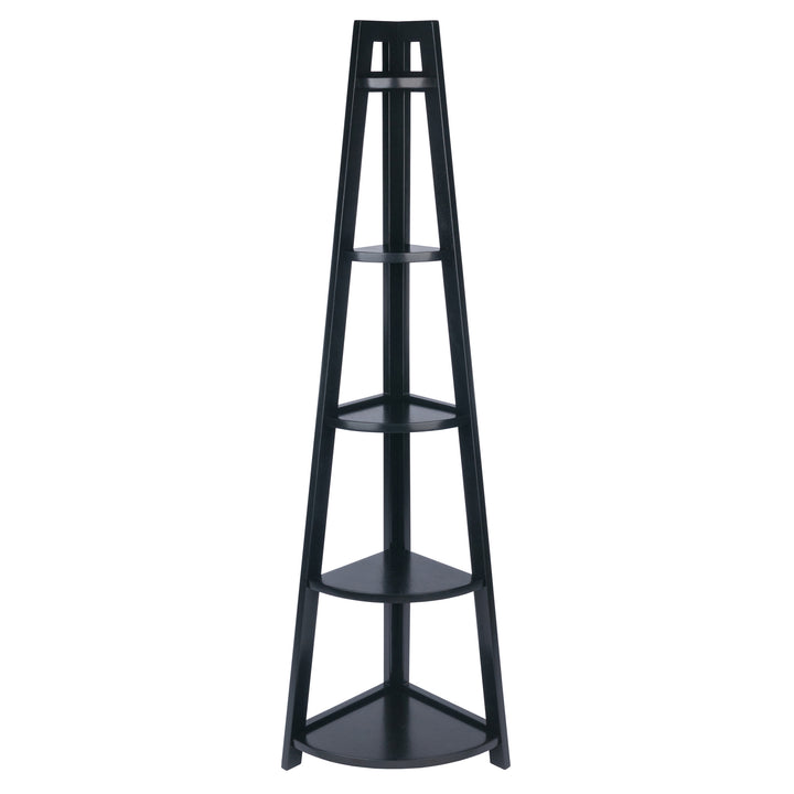 Adam 5-Tier A-Frame Corner Shelf, Black