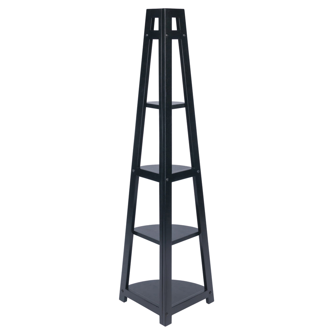 Adam 5-Tier A-Frame Corner Shelf, Black