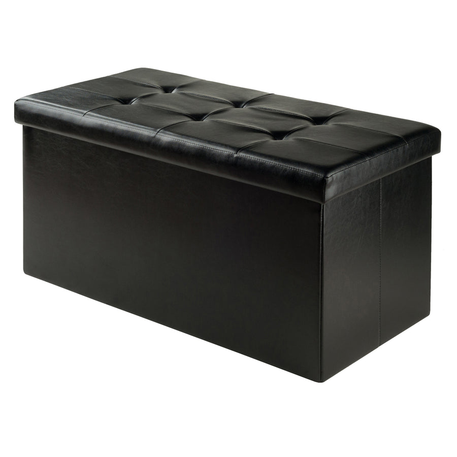 Ashford Rectangular Storage Ottoman, Black 