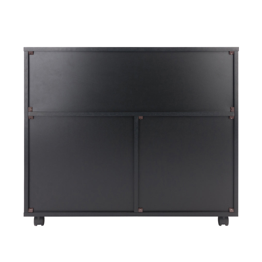 Halifax Wide Storage Cabinet, 3-Small & 2-Wide Drawers, Black