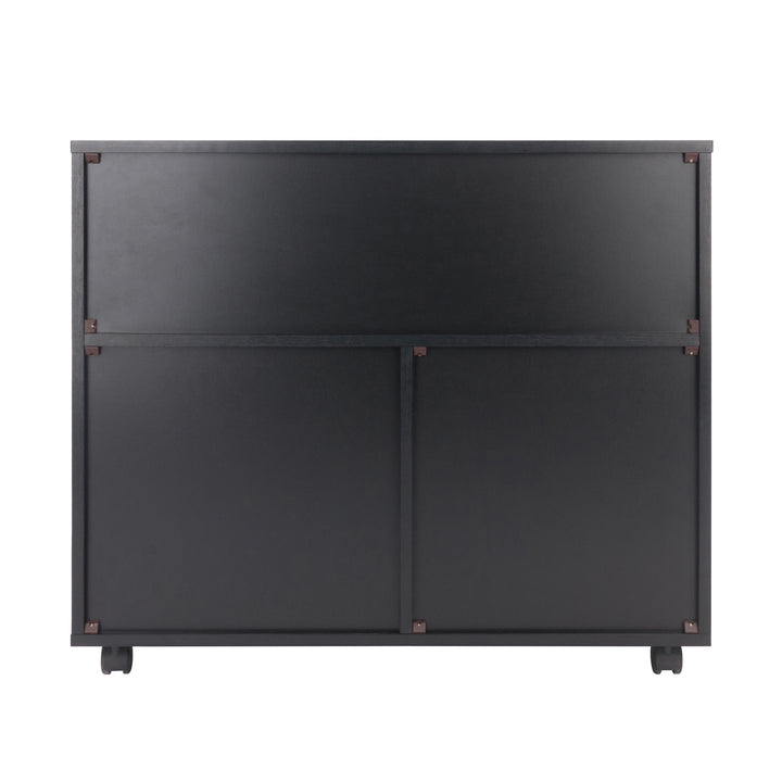 Halifax Wide Storage Cabinet, 3-Small & 2-Wide Drawers, Black