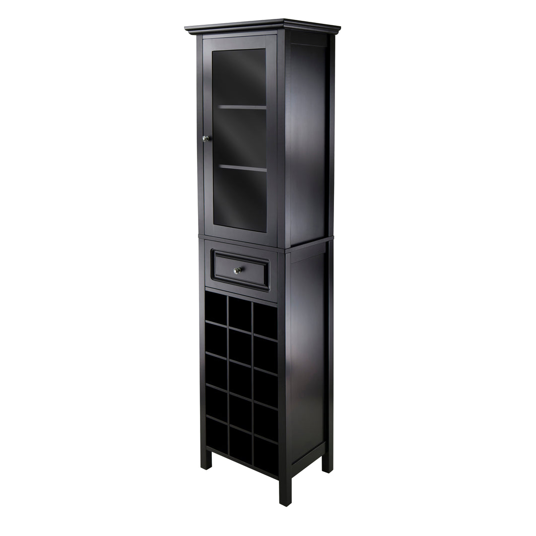 Burgundy Wine Display Tower, Black 