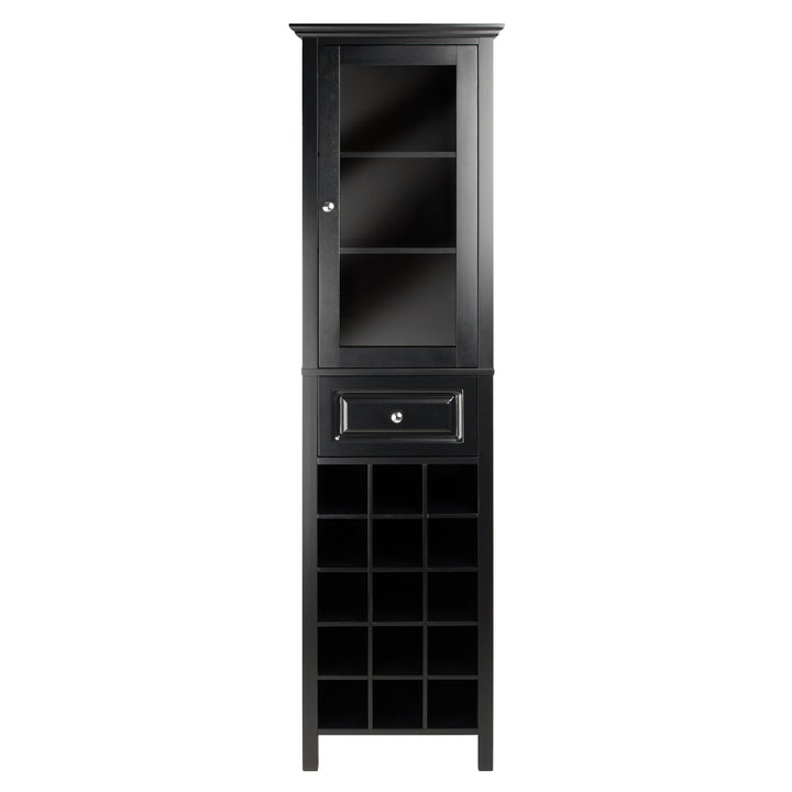 Burgundy Wine Display Tower, Black