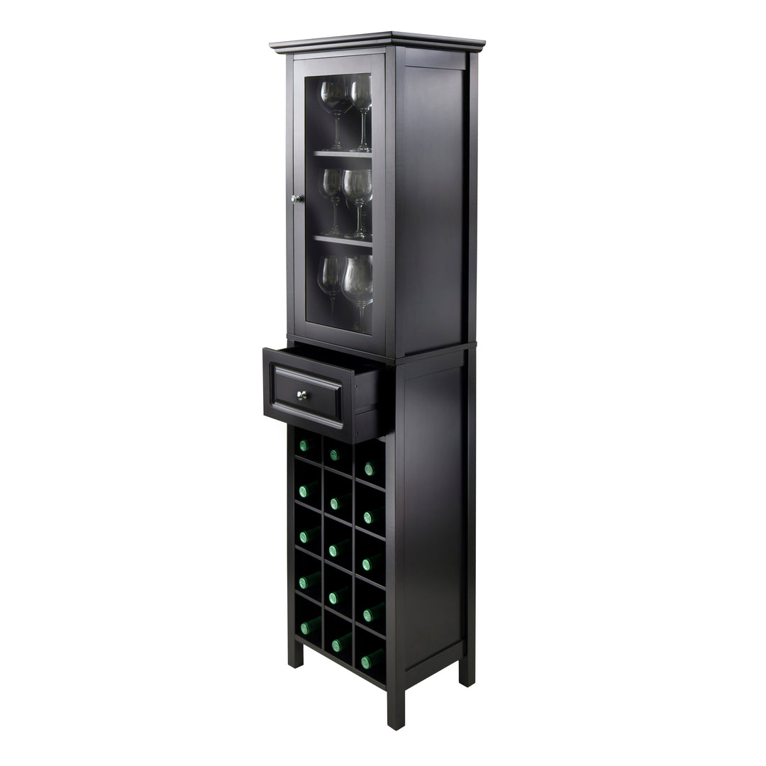 Burgundy Wine Display Tower, Black