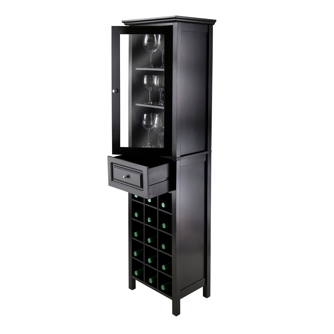 Burgundy Wine Display Tower, Black