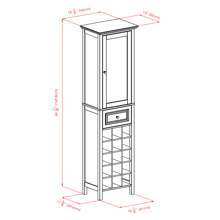 Burgundy Wine Display Tower, Black