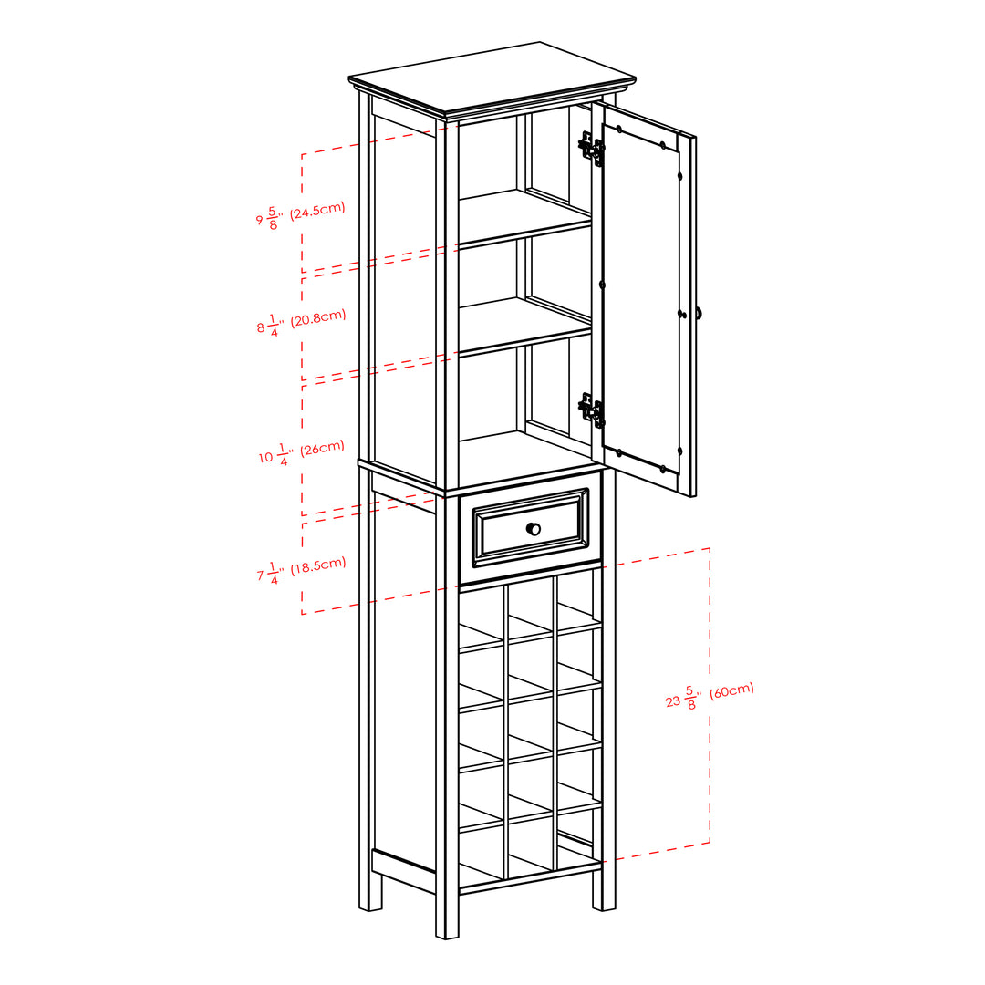 Burgundy Wine Display Tower, Black