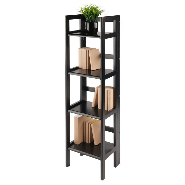 Terry 4-Tier Foldable Shelf, Narrow, Black