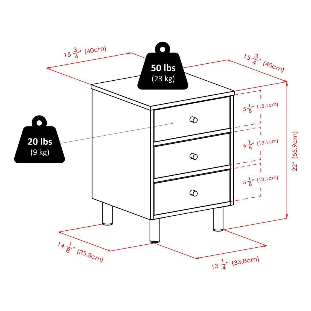 Daniel Accent Table, Nightstand, Black and Slate Gray